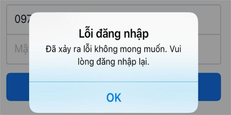 Lỗi đăng nhập không mong muốn